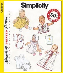 3508 RETRO BABY LAYETTE DRESS DIAPER BONNET KIMONO PATTERN XXS-L